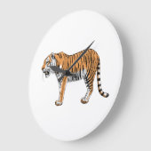 Tiger Große Wanduhr (Winkel)