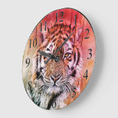 Tiger Große Wanduhr (Winkel)