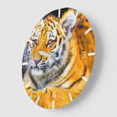 Tiger Große Wanduhr (Winkel)