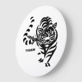 Tiger Große Wanduhr (Winkel)