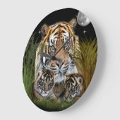 Tiger Große Wanduhr (Winkel)