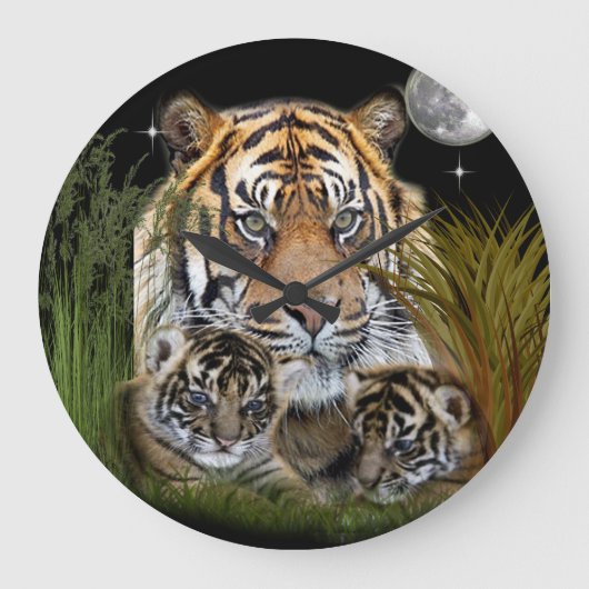 Tiger Große Wanduhr (Vorderseite)
