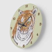 Tiger Große Wanduhr (Winkel)