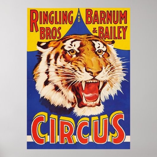 TIGER Growl Circus Ringling Bros Circus Animal Vin Poster (Vorne)