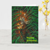 Tiger Grußkarte Karte (Gelbe Blume)