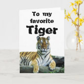 Tiger Grußkarte Karte (Gelbe Blume)