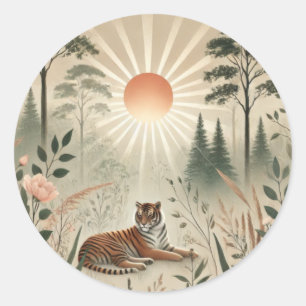 Tiger Habitat Runder Aufkleber