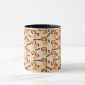 Tiger Hair Cat on Peach Color Tasse (Zentrum)