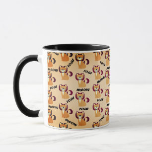Tiger Hair Cat on Peach Color Tasse