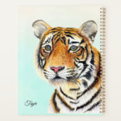 Tiger Hand bemalt Wasserfarbe Wildlife Art Planner Planer (Rückseite)