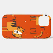 Tiger, handgezeichneter Hintergrund. Farbenfrohe, Case-Mate iPhone Hülle (Rückseite (Horizontal))
