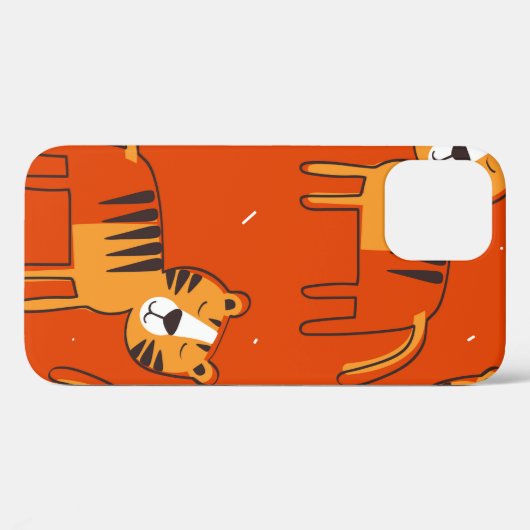Tiger, handgezeichneter Hintergrund. Farbenfrohe, Case-Mate iPhone Hülle (Rückseite (Horizontal))