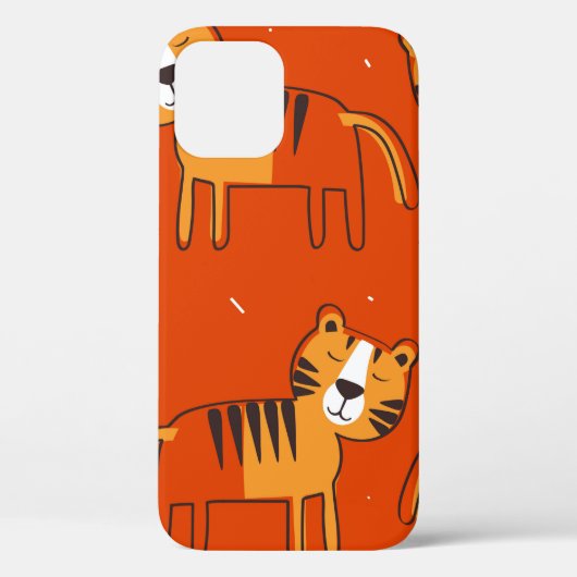 Tiger, handgezeichneter Hintergrund. Farbenfrohe, Case-Mate iPhone Hülle (Rückseite)