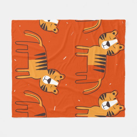 Tiger, handgezeichneter Hintergrund. Farbenfrohe, Fleecedecke (Vorderseite (Horizontal))