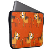 Tiger, handgezeichneter Hintergrund. Farbenfrohe, Laptopschutzhülle (Vorne Rechts)