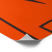 Tiger, handgezeichneter Hintergrund. Farbenfrohe, Poster (Ecke)