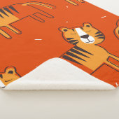 Tiger, handgezeichneter Hintergrund. Farbenfrohe,  Sherpadecke (3/4)