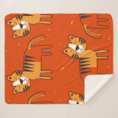 Tiger, handgezeichneter Hintergrund. Farbenfrohe,  Sherpadecke (Vorderseite (Horizontal))