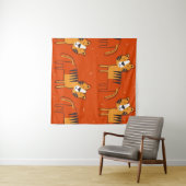 Tiger, handgezeichneter Hintergrund. Farbenfrohe, Wandteppich (Beispiel (Horizontal))