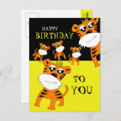 Tiger Happy Birthday Postcard Postkarte (Vorne/Hinten)