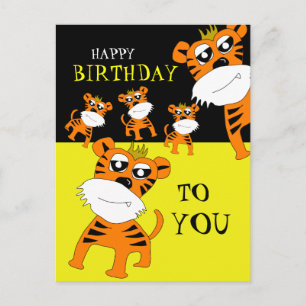 Tiger Happy Birthday Postcard Postkarte