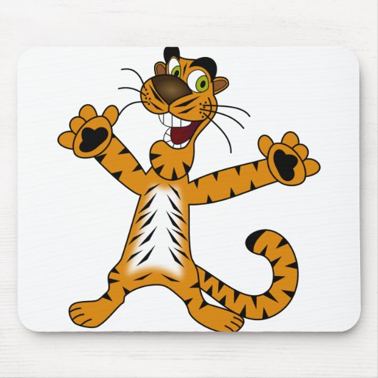 Tiger Happy Euphoric Cat Nature Wild Life Mousepad (Vorne)