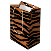Tiger-Haut-Muster Mittlere Geschenktüte (Rückseite Schrägansicht)