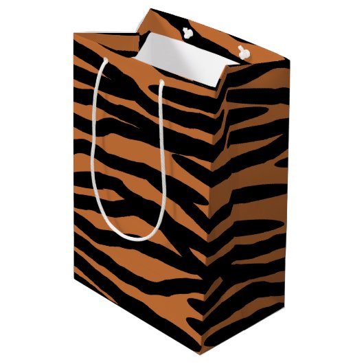 Tiger-Haut-Muster Mittlere Geschenktüte (Rückseite Schrägansicht)