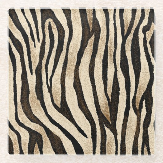 Tiger Haut Nahtlose Textur Glasuntersetzer (Vorderseite)