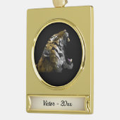Tiger Head Banner-Ornament Gold (Links)