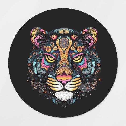 Tiger Head Etiketten (Design 2)