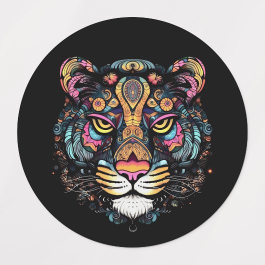 Tiger Head Etiketten (Design 1)