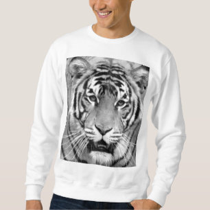 Tiger Head Face Mens Modernes, elegantes, weißes T Sweatshirt