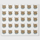Tiger Head Face Wild Animal Tiger Geschenkpapier (Flach)