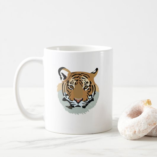 Tiger Head Face Wild Animal Tiger Kaffeetasse (Mit Donut)