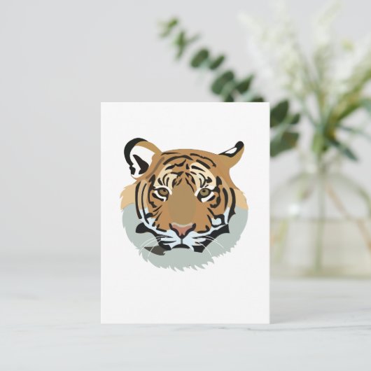 Tiger Head Face Wild Animal Tiger Postkarte (Stehend Vorderseite)