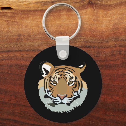 Tiger Head Face Wild Animal Tiger Schlüsselanhänger (Rückseite)