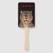 Tiger Head Fierce Gesicht Red Accents Punkte auf s Fächer (Rückseite)