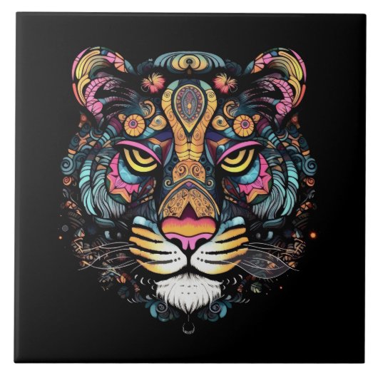 Tiger Head Fliese (Vorderseite)