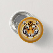 Tiger Head Gerahmt mit Golden Glows Aura Button (Vorne & Hinten)