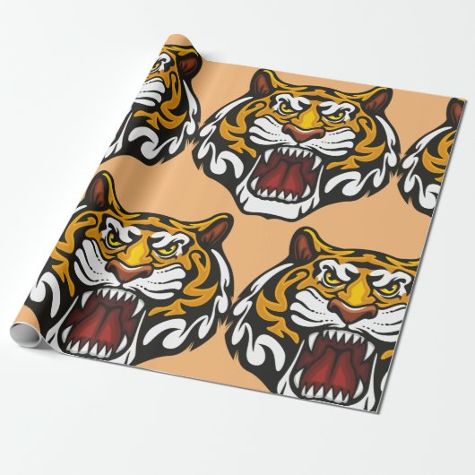 Tiger Head Geschenkpapier (Ungerollt)