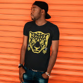 Tiger Head Graphic Leopard Head Big Cat Black T-Shirt