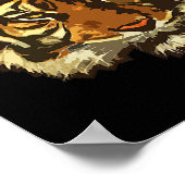 Tiger Head Graphischer realistischer Tigerkopf zei Poster (Ecke)