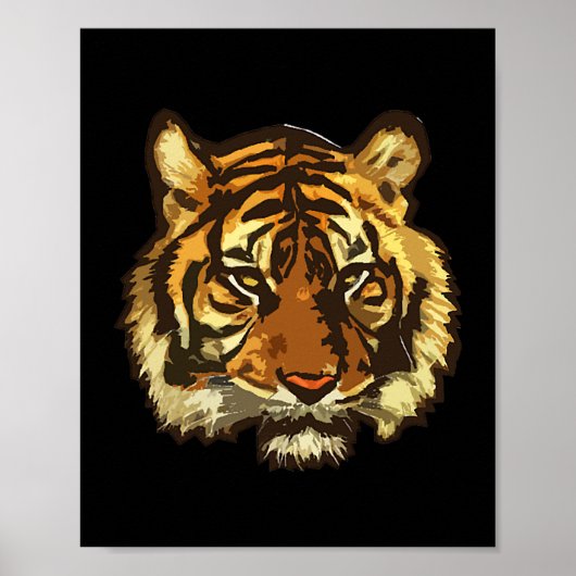 Tiger Head Graphischer realistischer Tigerkopf zei Poster (Vorne)