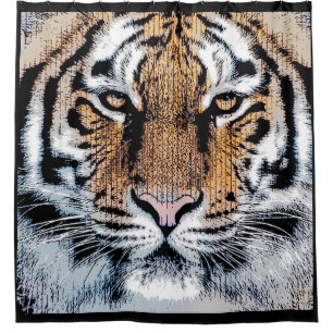 Tiger Head Inspiration Portrait Duschvorhang