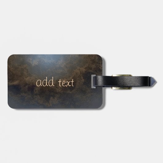 Tiger Head Leathe Look - Personalisiert Gepäckanhänger (Rückseite horizontal)