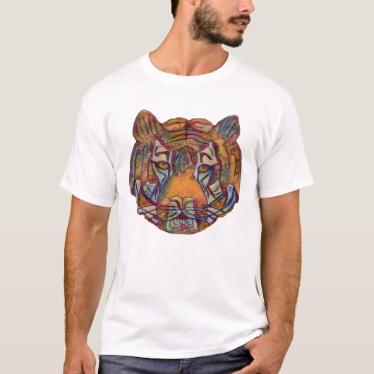 Tiger Head Mens T Shirt (Vorderseite)
