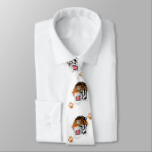 Tiger Head mit Paw Prinzen auf weißem Necktie Krawatte (Gebunden)
