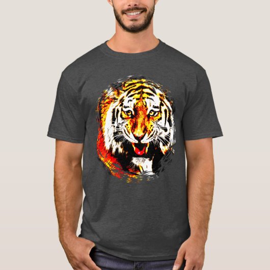 Tiger Head Moderne elegante trendige Vorlage T-Shirt (Vorderseite)