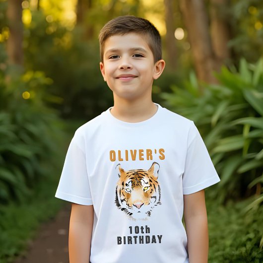 Tiger Head Name Birthday Party Gast of Honor T-Shirt